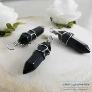 Pendentif Pointe Agate Noire – Ancrage et Sérénité