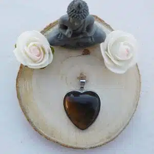 Pendentif Cœur Oeil de Tigre