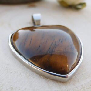 Pendentif Cœur Oeil de Tigre – Image 2