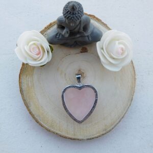 Pendentif Cœur Quartz Rose - Amour – Image 4