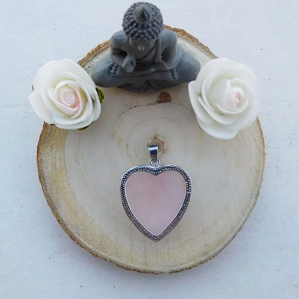 Pendentif Cœur Quartz Rose - Amour 4 Pendentif Cœur Quartz Rose - Amour – Image 4