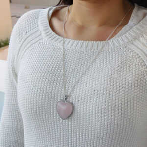 Pendentif Cœur Quartz Rose - Amour – Image 2