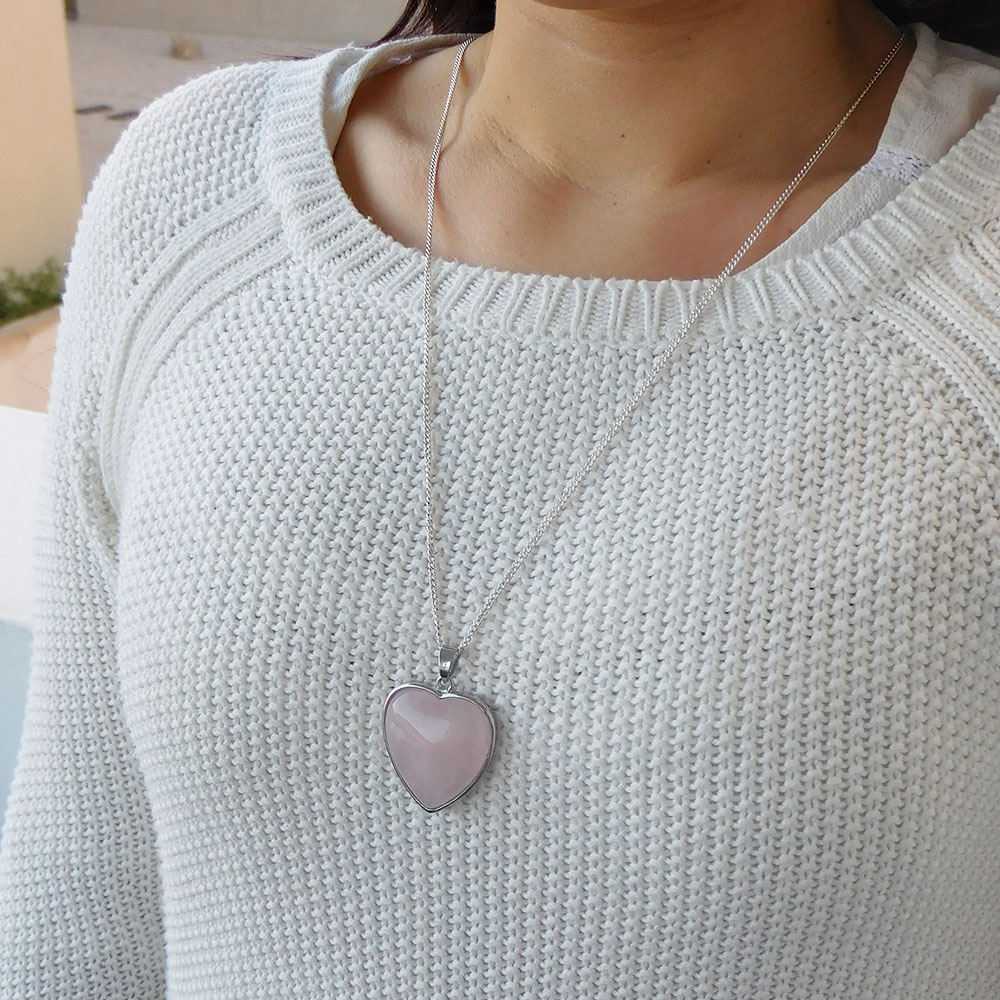 Pendentif Cœur Quartz Rose - Amour 2 Pendentif Cœur Quartz Rose - Amour – Image 2