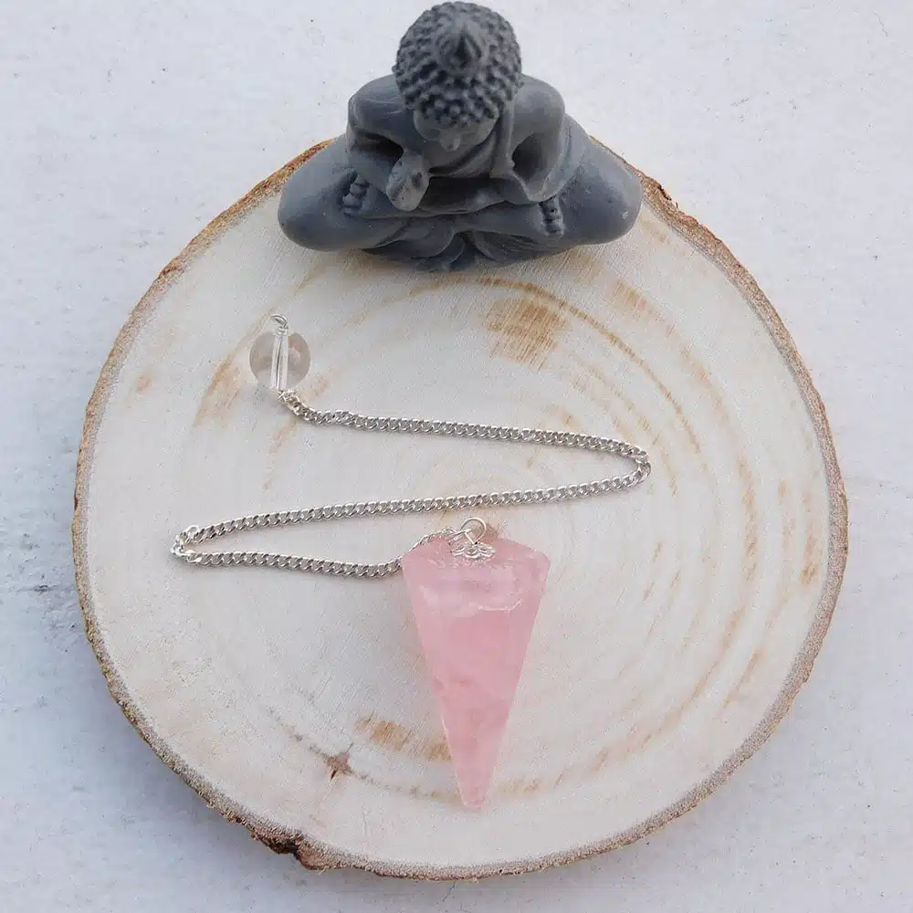 Pendule quartz rose - Amour 1 Pendule quartz rose - Amour