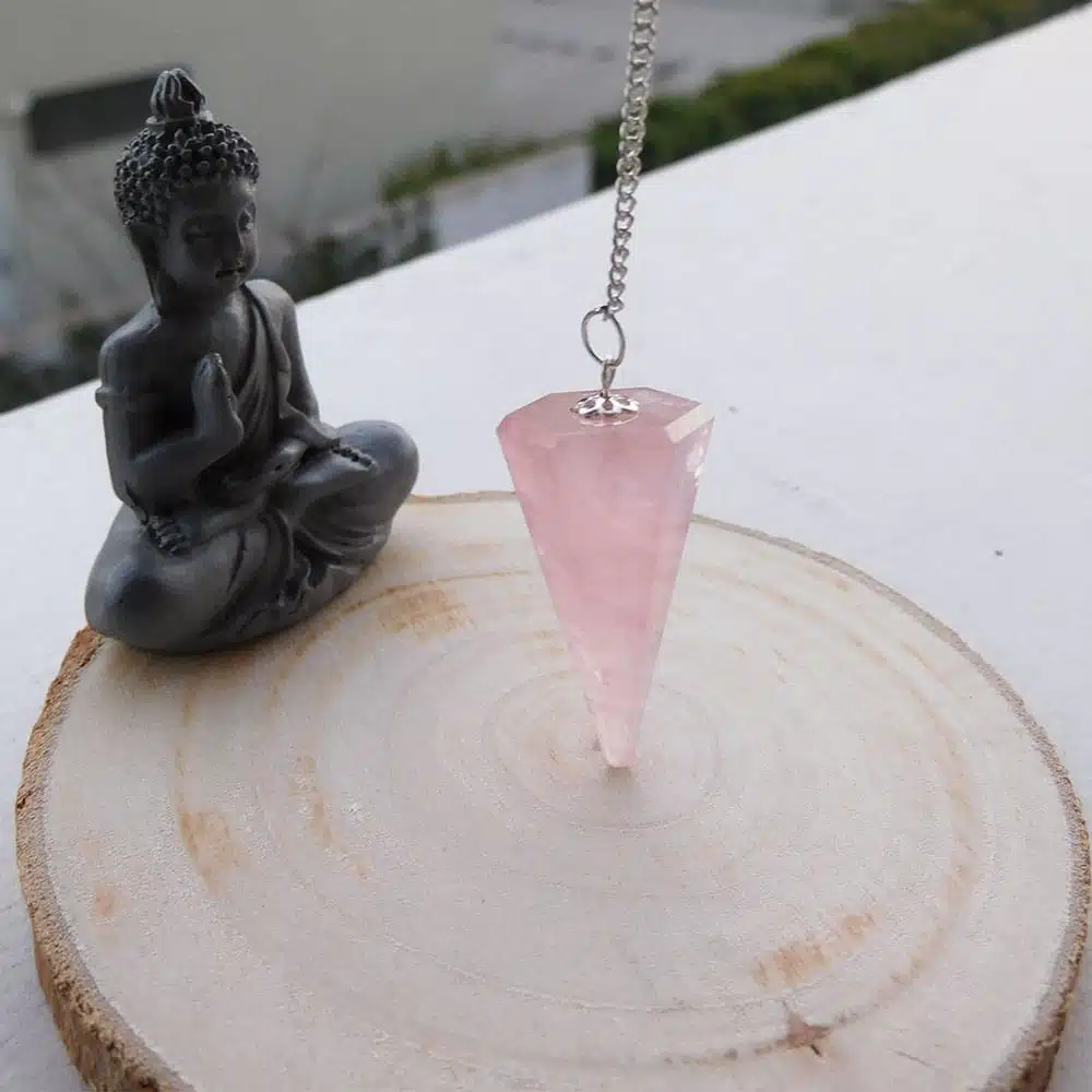 Pendule quartz rose - Amour 3 Pendule quartz rose - Amour – Image 3