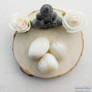 Pierre Roulée Agate Blanche – Sérénité et Pureté