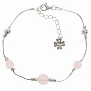 Bracelet argent Quartz rose