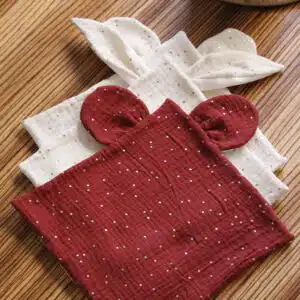 Doudou plat bébé grand format en coton