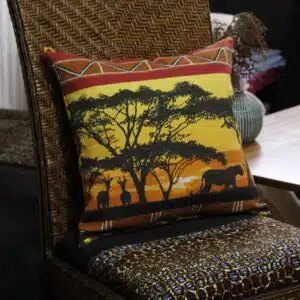 Coussin décoratif « Savane » en toile de coton
