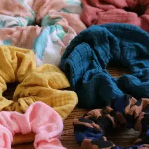 Chouchou cheveux en double gaze de coton